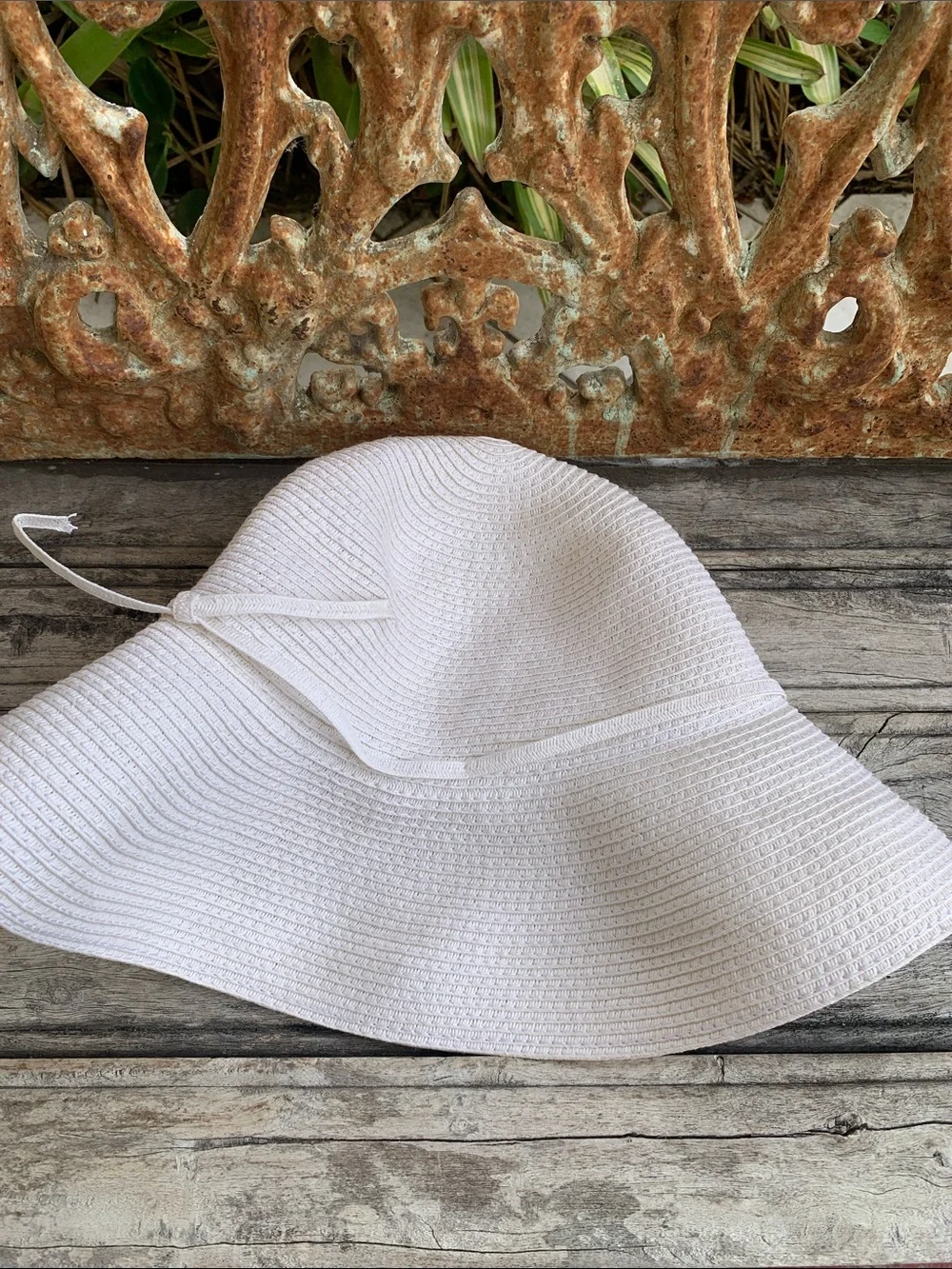 Sun N’ Sand Clara Tie Women’s Wide Brim Straw Sun Hat - Cream
